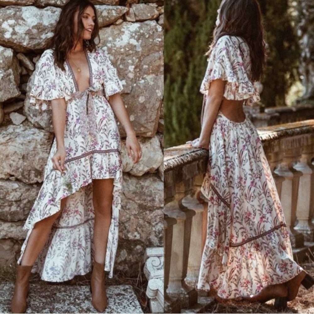 SPELL & The Gypsy Maisie Bambi Gown Strawberries & Cream Size Extra Small